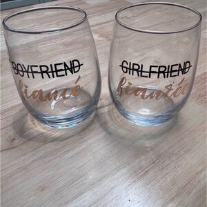 Fiancé Stemless Wine Glass Set